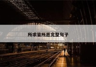 所求皆所愿完整句子（所求皆所愿完整句子下一句）